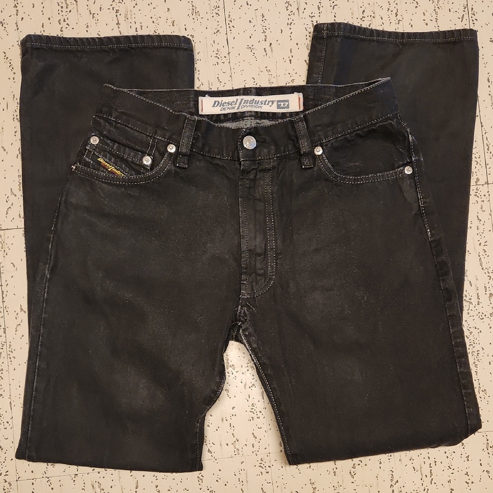 Diesel Italy Black Fade Bootcut Flared Leg Jeans Vintage Y2K